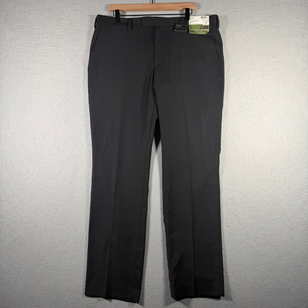 Louis Raphael Luxe Mens Landon‎ Slim Wool Blend Dress Pants Black 38x32 B5551086